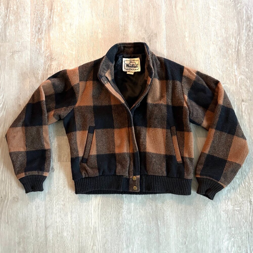Vintage Woolrich Buffalo Plaid Bomber Jacket, size M